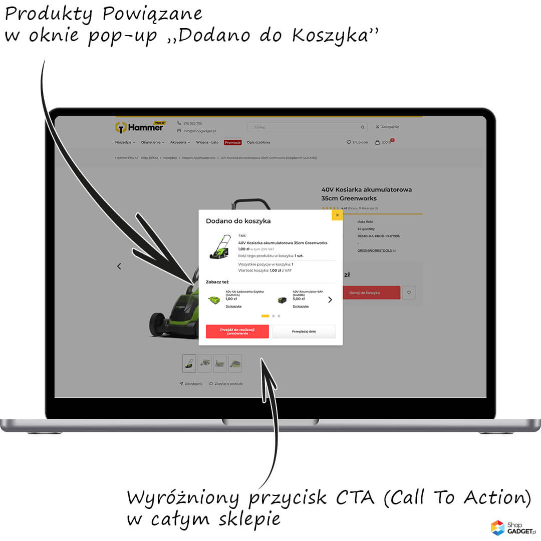 Produkty Powiązane w pop-upie
